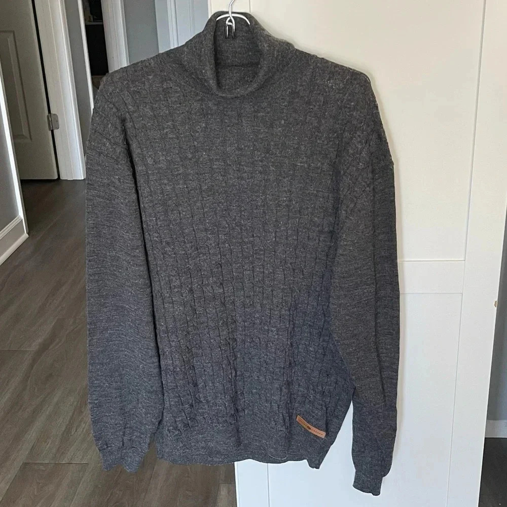 Joseph Abboud Gray Wool Blend Turtleneck Men’s. Sweater with elbow pads XL - Picture 13 of 13